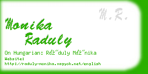 monika raduly business card
